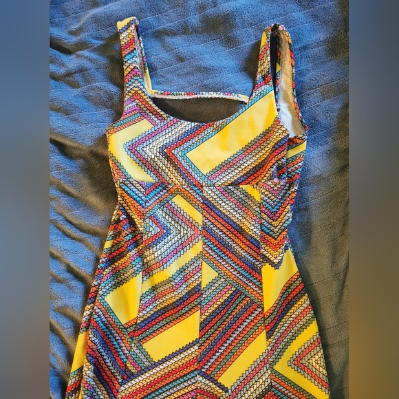Yellow geometric full My Corpo Lindo Bodysuit S/M - Picture 2 of 6